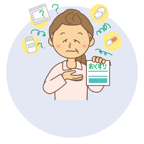 薬がきちんと飲めない。薬の管理が大変。